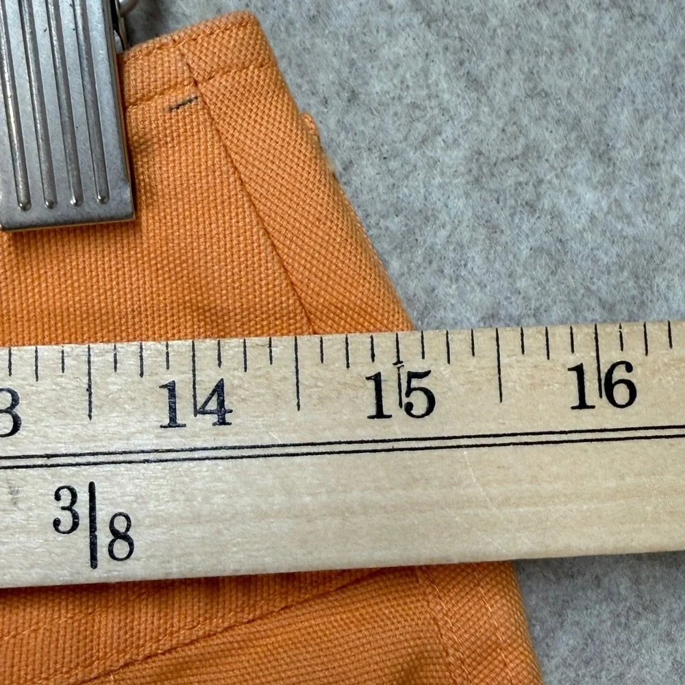 Express Orange Cotton Blend Zip Front Mini Skirt Size 6 Y2K Bright Preppy